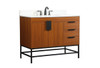 Elegant Decor VF48842MTK-BS 42 inch single bathroom vanity in teak with backsplash