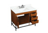 Elegant Decor VF48842MTK-BS 42 inch single bathroom vanity in teak with backsplash