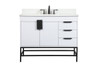 Elegant Decor VF48842MWH-BS 42 inch single bathroom vanity in white with backsplash