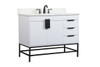 Elegant Decor VF48842MWH-BS 42 inch single bathroom vanity in white with backsplash