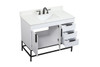 Elegant Decor VF48842MWH-BS 42 inch single bathroom vanity in white with backsplash