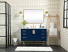 Elegant Decor VF488W48MBL-BS 48 inch single bathroom vanity in blue with backsplash