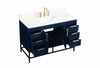 Elegant Decor VF488W48MBL-BS 48 inch single bathroom vanity in blue with backsplash