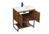 Elegant Decor VF42530WB 30 inch single bathroom vanity in walnut brown