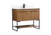 Elegant Decor VF42540WB-BS 40 inch single bathroom vanity in walnut brown with backsplash