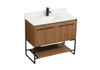 Elegant Decor VF42540WB-BS 40 inch single bathroom vanity in walnut brown with backsplash