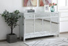 Elegant Decor MF72001WH 56 inch mirrored credenza in white