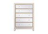 Elegant Decor MF72026G 34 inch mirrored five drawer cabinet in gold