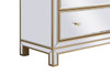 Elegant Decor MF72026G 34 inch mirrored five drawer cabinet in gold