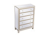 Elegant Decor MF72026G 34 inch mirrored five drawer cabinet in gold