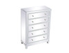 Elegant Decor MF72026WH 34 inch mirrored five drawer cabinet in white