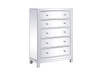 Elegant Decor MF72026WH 34 inch mirrored five drawer cabinet in white