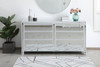Elegant Decor MF72036WH 60 inch mirrored six drawer cabinet in white