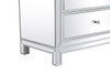 Elegant Decor MF72036WH 60 inch mirrored six drawer cabinet in white