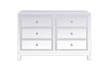 Elegant Decor MF72017WH 48 inch mirrored six drawer cabinet in white