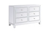Elegant Decor MF72017WH 48 inch mirrored six drawer cabinet in white