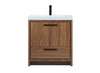 Elegant Decor VF46030WB 30 inch single bathroom vanity in walnut brown