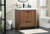 Elegant Decor VF46030WB 30 inch single bathroom vanity in walnut brown