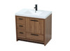 Elegant Decor VF46036WB 36 inch single bathroom vanity in walnut brown