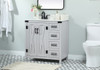 Elegant Decor VF90232GR-BS 32 inch single bathroom vanity in grey with backsplash