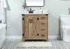 Elegant Decor VF90232NT-BS 32 inch single bathroom vanity in natural oak with backsplash