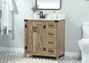 Elegant Decor VF90232NT-BS 32 inch single bathroom vanity in natural oak with backsplash