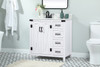 Elegant Decor VF90232WH-BS 32 inch single bathroom vanity in white with backsplash