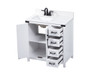 Elegant Decor VF90232WH-BS 32 inch single bathroom vanity in white with backsplash