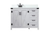 Elegant Decor VF90242GR-BS 42 inch single bathroom vanity in grey with backsplash