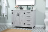 Elegant Decor VF90242GR-BS 42 inch single bathroom vanity in grey with backsplash