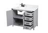 Elegant Decor VF90242GR-BS 42 inch single bathroom vanity in grey with backsplash