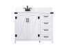 Elegant Decor VF90242WH-BS 42 inch single bathroom vanity in white with backsplash