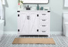 Elegant Decor VF90242WH-BS 42 inch single bathroom vanity in white with backsplash