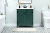 Elegant Decor VF90230MGN-BS 30 inch single bathroom vanity in green with backsplash
