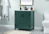 Elegant Decor VF90230MGN-BS 30 inch single bathroom vanity in green with backsplash