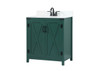 Elegant Decor VF90230MGN-BS 30 inch single bathroom vanity in green with backsplash
