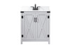 Elegant Decor VF90230GR-BS 30 inch single bathroom vanity in grey with backsplash