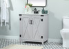 Elegant Decor VF90230GR-BS 30 inch single bathroom vanity in grey with backsplash