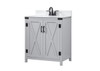 Elegant Decor VF90230GR-BS 30 inch single bathroom vanity in grey with backsplash