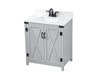 Elegant Decor VF90230GR-BS 30 inch single bathroom vanity in grey with backsplash
