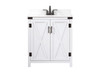 Elegant Decor VF90230WH-BS 30 inch single bathroom vanity in white with backsplash