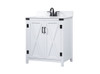 Elegant Decor VF90230WH-BS 30 inch single bathroom vanity in white with backsplash