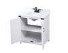 Elegant Decor VF90230WH-BS 30 inch single bathroom vanity in white with backsplash