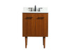 Elegant Decor VF48024MTK-BS 24 inch single bathroom vanity in teak with backsplash
