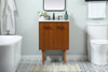 Elegant Decor VF48024MTK-BS 24 inch single bathroom vanity in teak with backsplash