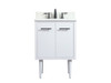 Elegant Decor VF48024MWH-BS 24 inch single bathroom vanity in white with backsplash