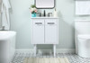 Elegant Decor VF48024MWH-BS 24 inch single bathroom vanity in white with backsplash