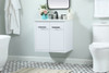 Elegant Decor VF48024MWH-BS 24 inch single bathroom vanity in white with backsplash