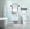 Elegant Decor VF48024MWH-BS 24 inch single bathroom vanity in white with backsplash