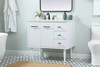 Elegant Decor VF48036MWH-BS 36 inch single bathroom vanity in white with backsplash